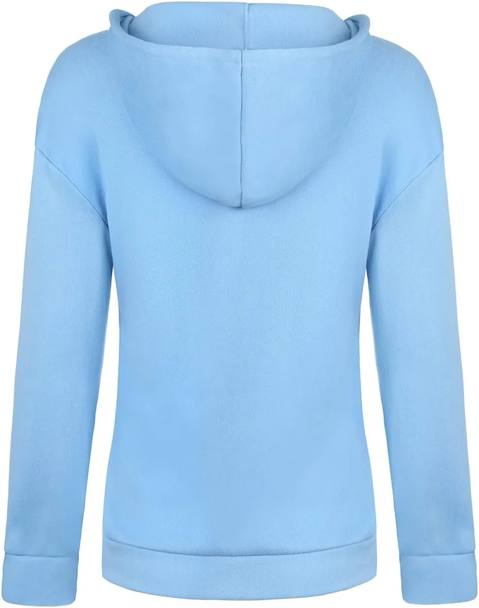 Fall Hoodies for Women Sweatshirts Long Sleeve Plain Color Hooded Jackets Drawstring Blouse Tops with Pockets