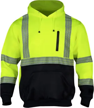 FONIRRA Hi Vis Hoodie for Men Reflective ANSI Class 3 Safety Sweatshirts High Visibility Construction Work Winter Pullover Yellow