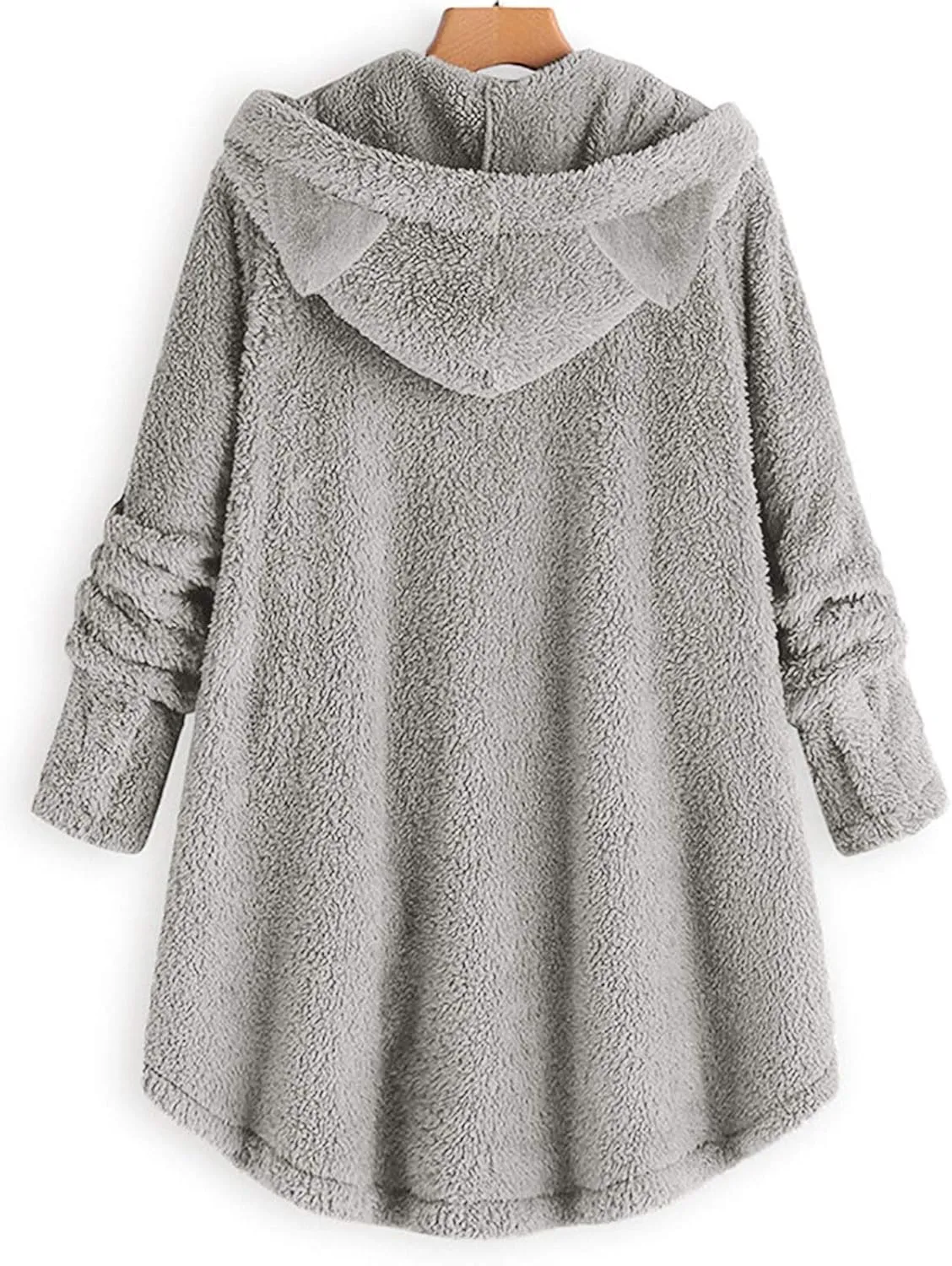for Women Fall Winter Long Sleeve Cat Loose Fit Kawaii Warm Fuzzy Hooded Cardigan Hoodies Outfits Women 2025