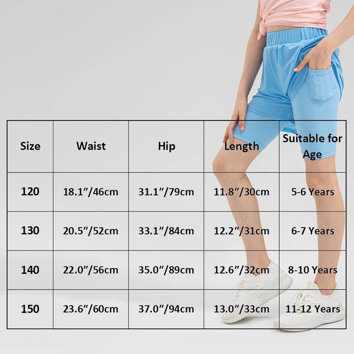 Girls 2 in 1 Running Shorts Quick Dry Athletic Shorts High Waisted Workout Shorts Lightweight Sports Shorts