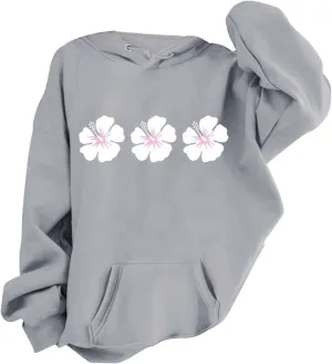 Girl's Fleece Hoodie for Kids Toddler Y2K Floral Graphic Hooded Pullover Sweatshirt with Pocket Fall Winter Clothes