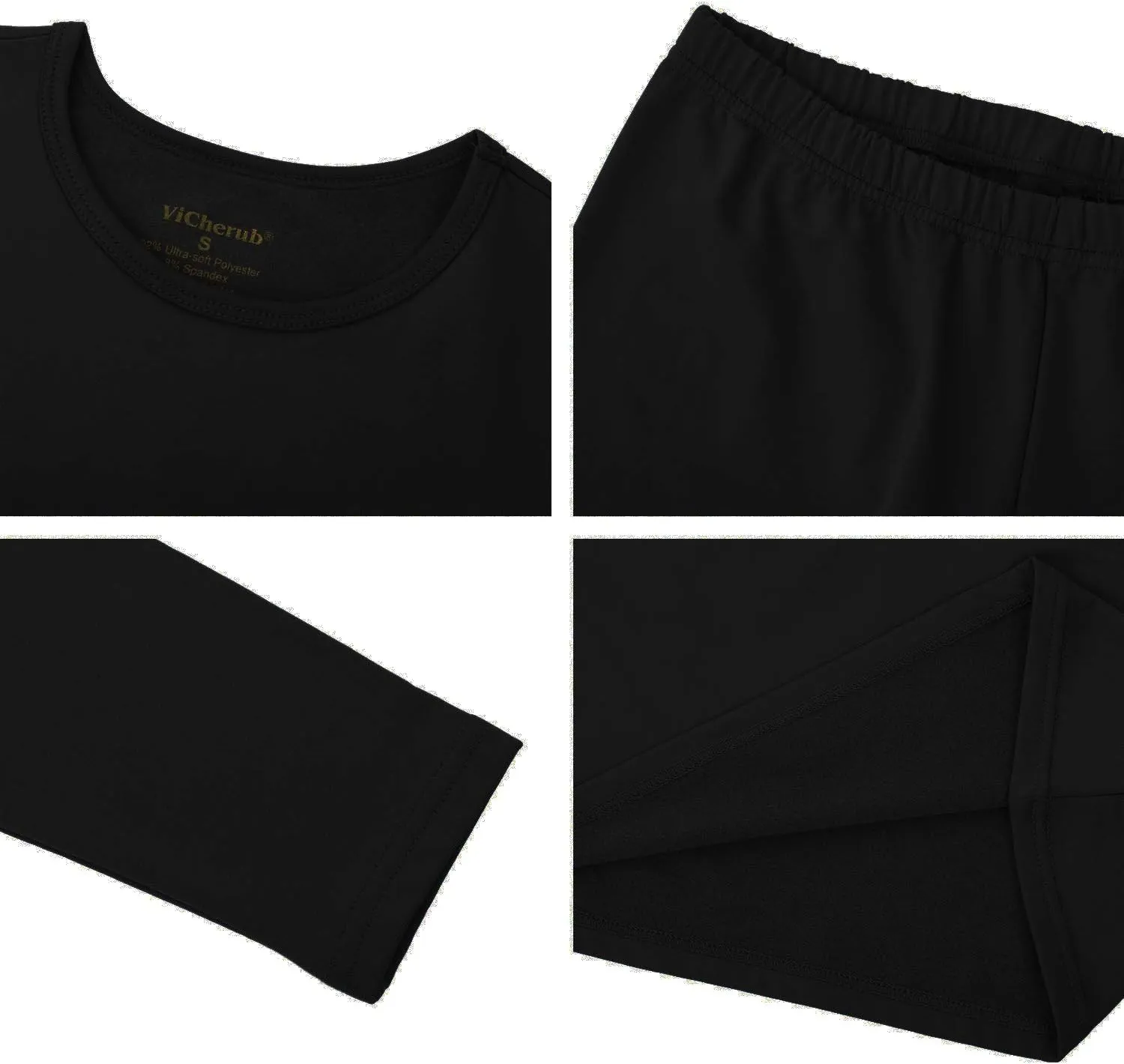 Girls Thermal Underwear Set for Kids Long Johns Fleece Lined Base Layer Top & Bottom Cold Winter Thermals