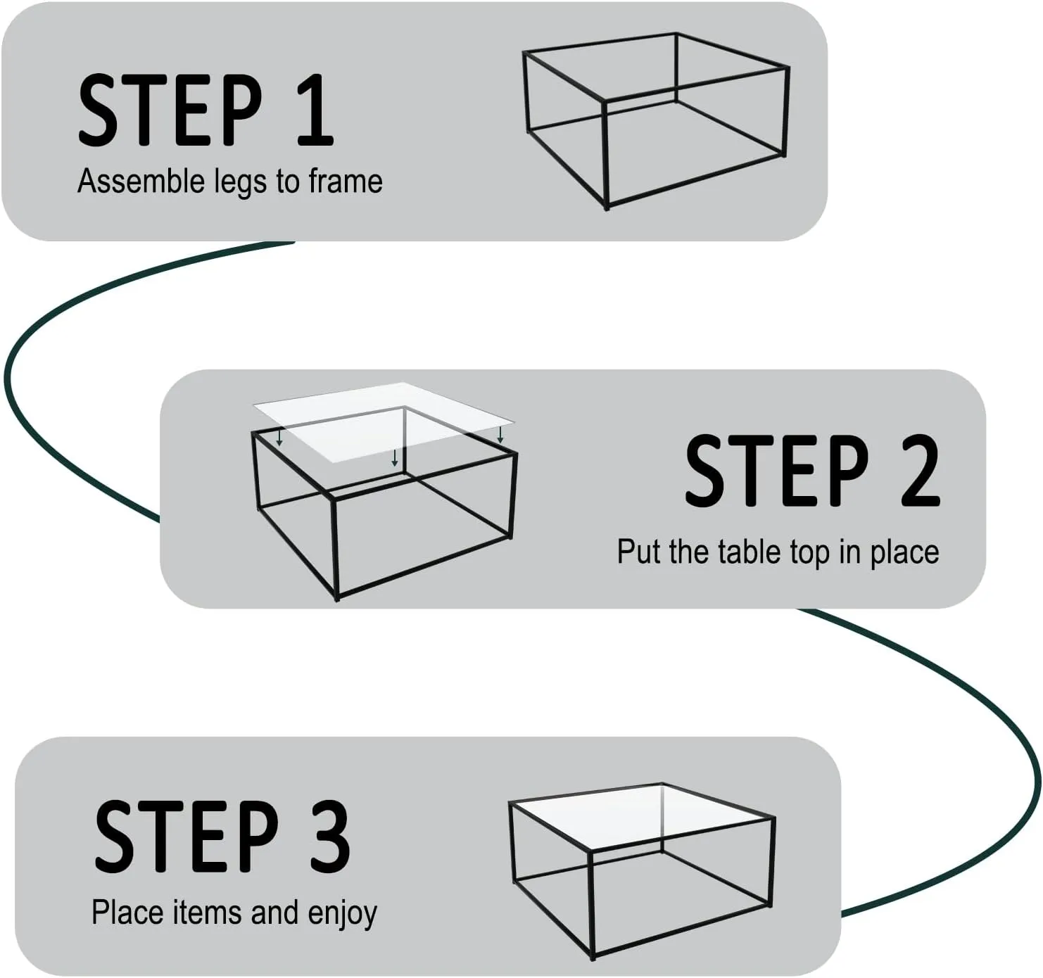 Glass Coffee Table Modern Center Table,Minimalist Coffee Table Sofa Side Tea Table for Living Room,Tempered Glass-top with Sturdy Metal Frame, Easy Assembly,26.4 x 26.4 x 15.7 Inches, Black