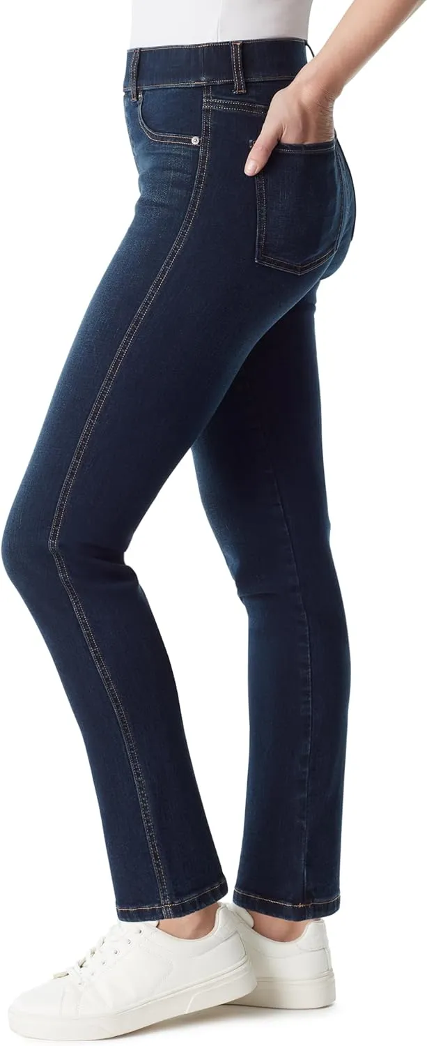 Gloria Vanderbilt Women's Shape Effect Pull on High Rise Straight Leg Jean Standard