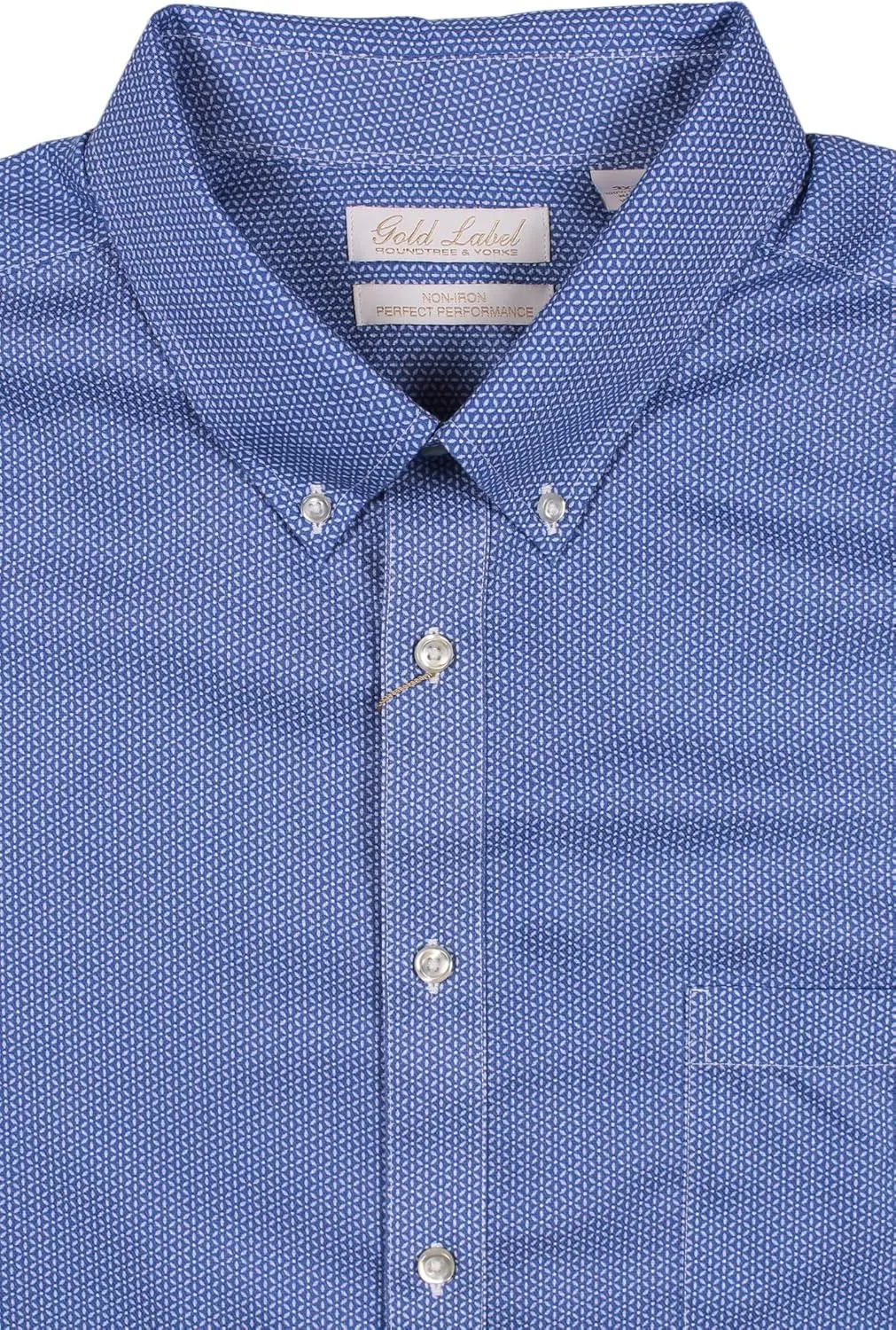 Gold Label Men's Short Sleeve Pocket Shirt Non-Iron Wrinkle-Resistant, Regular Sizes