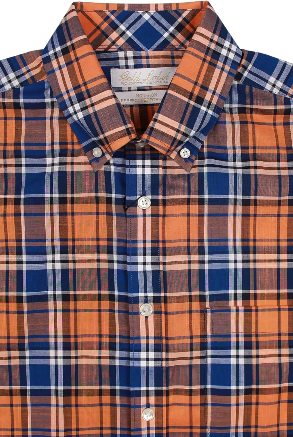 Gold Label Men's Short Sleeve Pocket Shirt Non-Iron Wrinkle-Resistant, Regular Sizes
