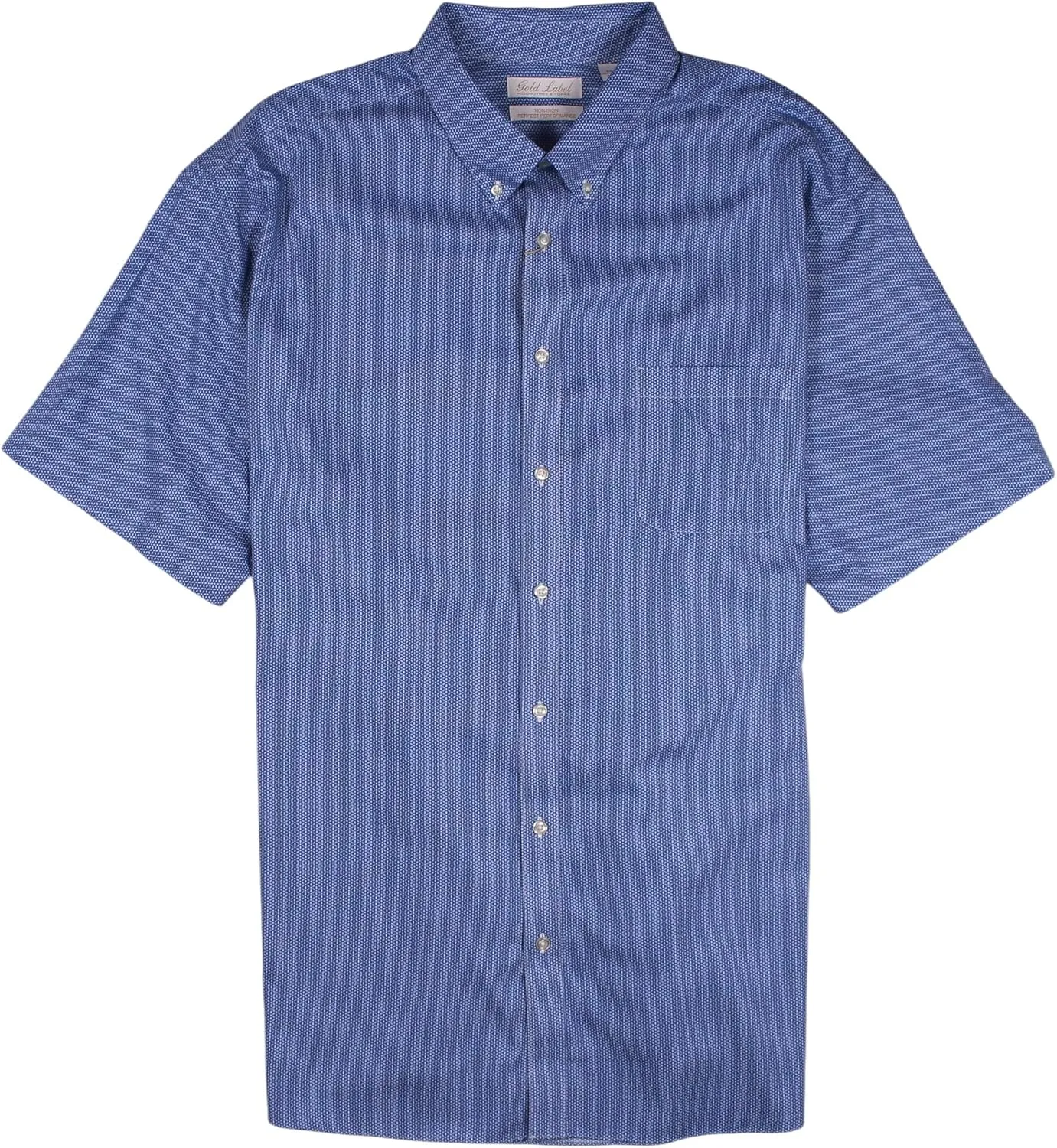 Gold Label Men's Short Sleeve Pocket Shirt Non-Iron Wrinkle-Resistant, Regular Sizes