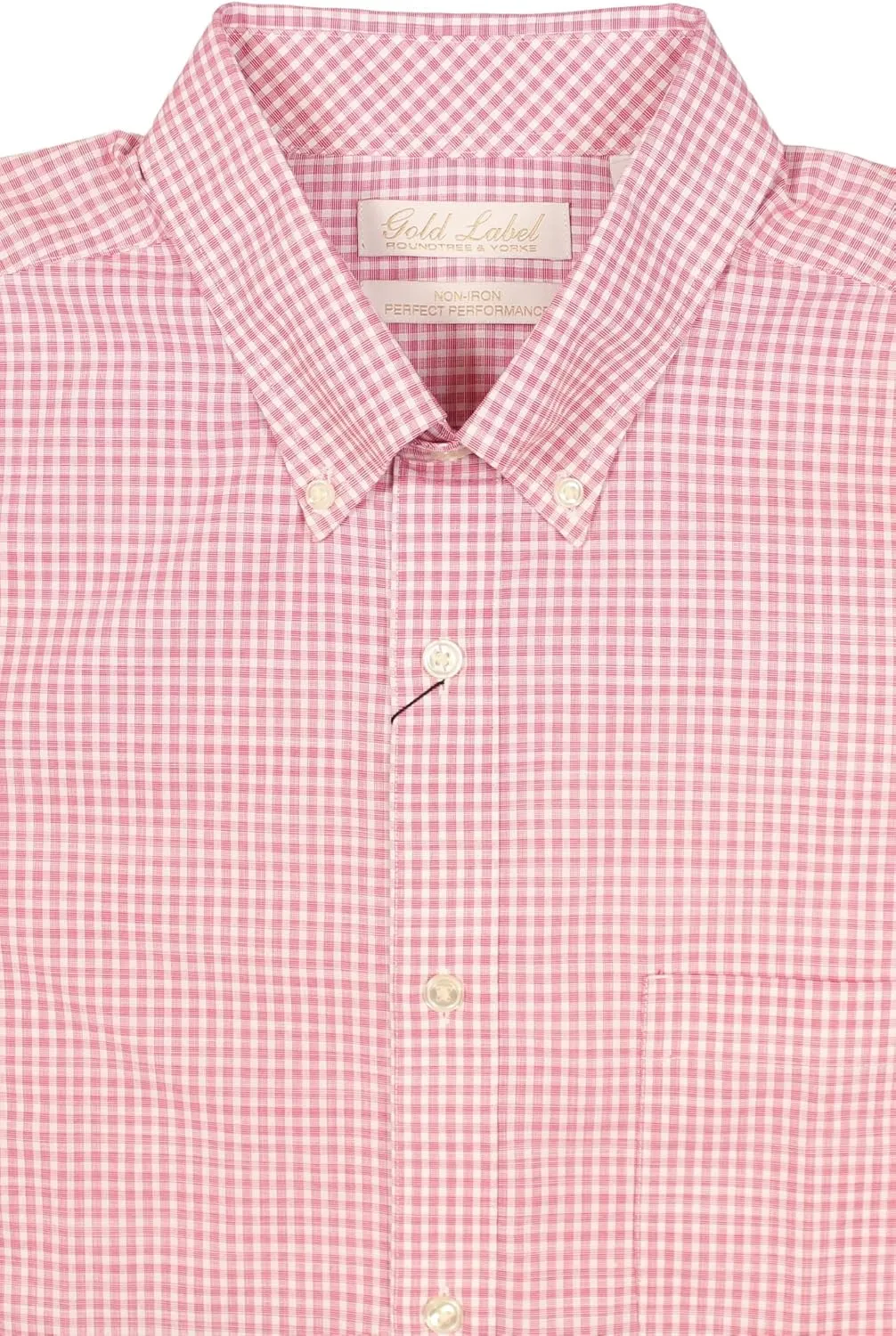 Gold Label Men's Short Sleeve Pocket Shirt Non-Iron Wrinkle-Resistant, Regular Sizes