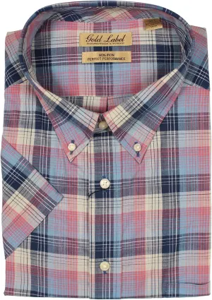 Gold Label Roundtree & Yorke Big and Tall Men's Short Sleeve Pocket Shirt Non-Iron Wrinkle-Resistant