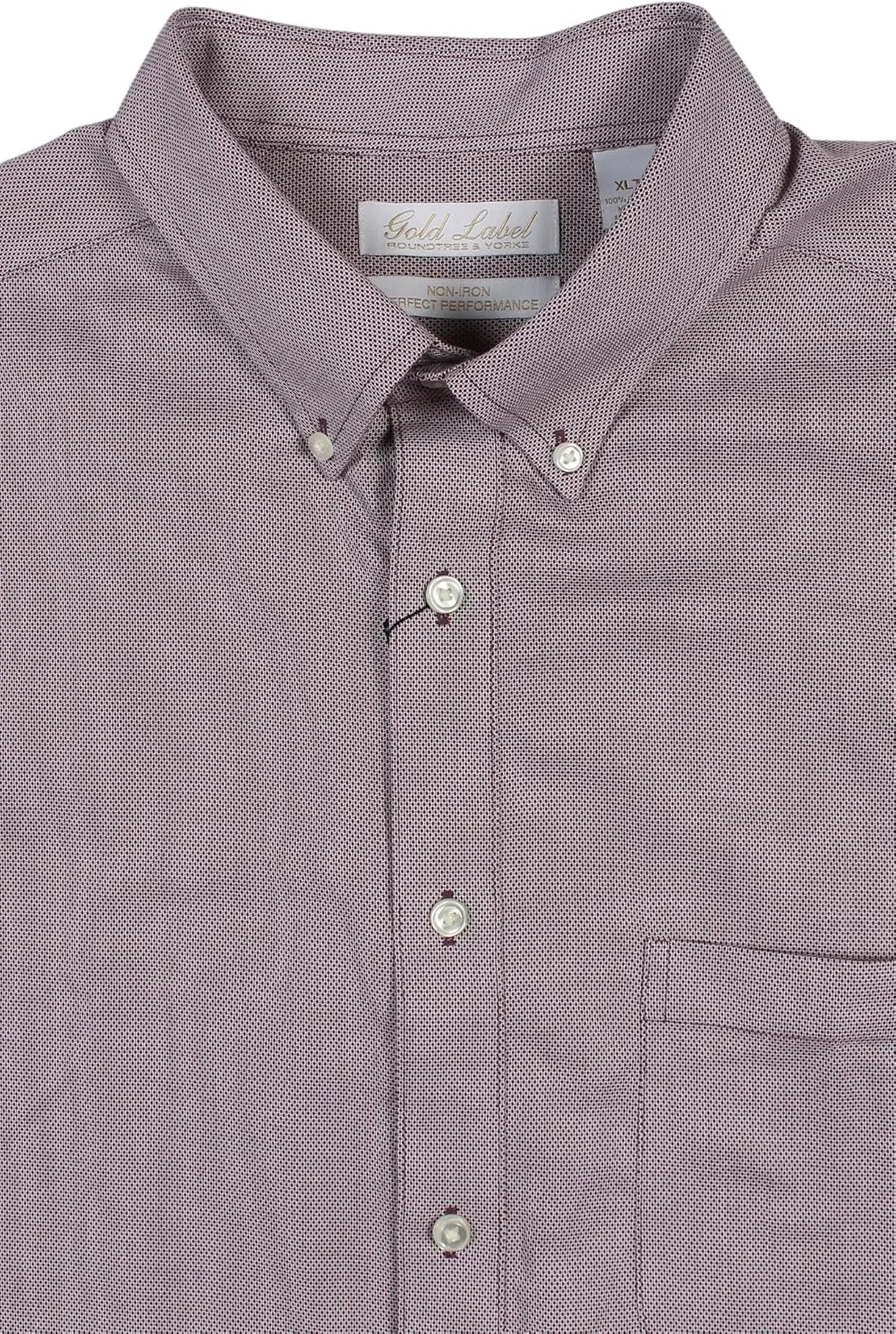Gold Label Roundtree & Yorke Big and Tall Men's Short Sleeve Pocket Shirt Non-Iron Wrinkle-Resistant