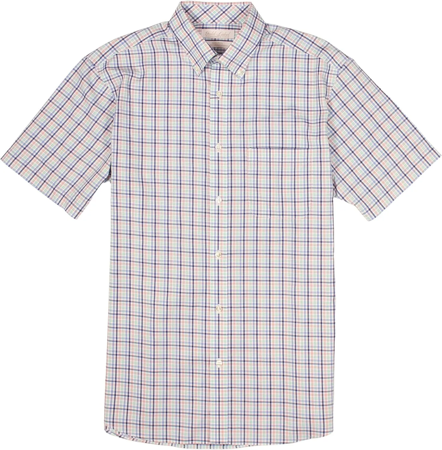 Gold Label Roundtree & Yorke Big and Tall Men's Short Sleeve Pocket Shirt Non-Iron Wrinkle-Resistant