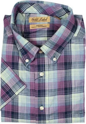Gold Label Roundtree & Yorke Big and Tall Men's Short Sleeve Pocket Shirt Non-Iron Wrinkle-Resistant