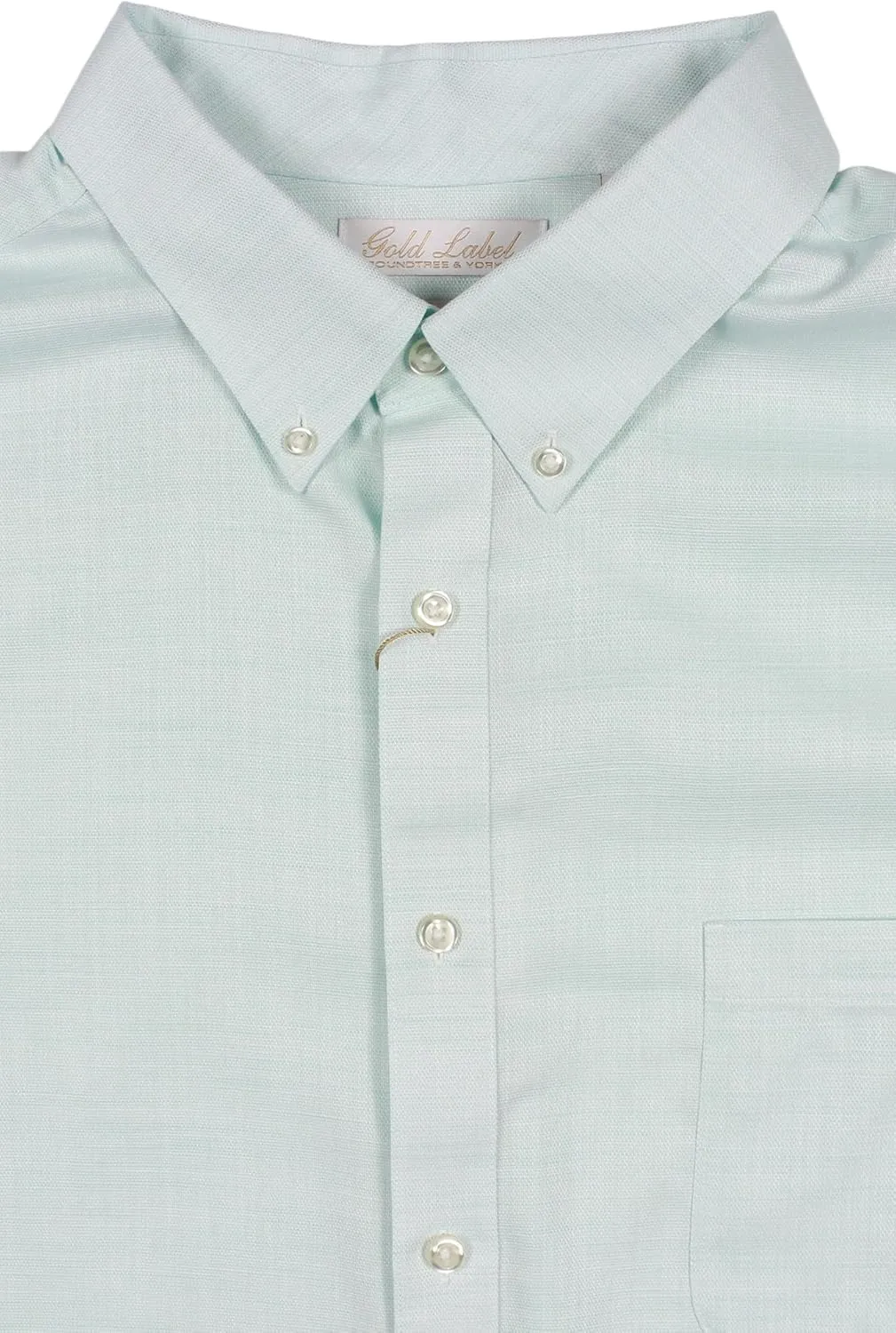 Gold Label Roundtree & Yorke Big and Tall Men's Short Sleeve Pocket Shirt Non-Iron Wrinkle-Resistant