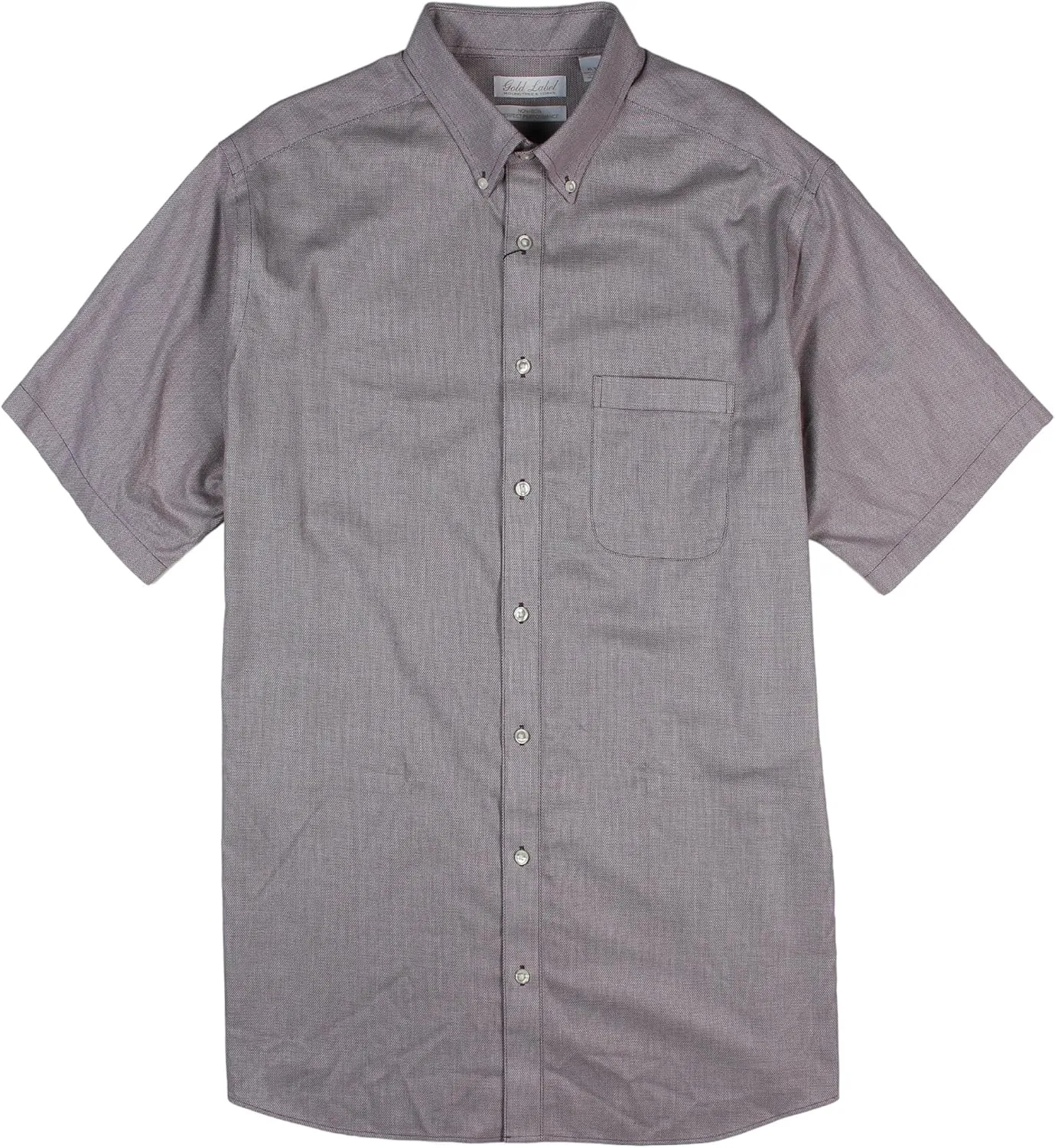 Gold Label Roundtree & Yorke Big and Tall Men's Short Sleeve Pocket Shirt Non-Iron Wrinkle-Resistant
