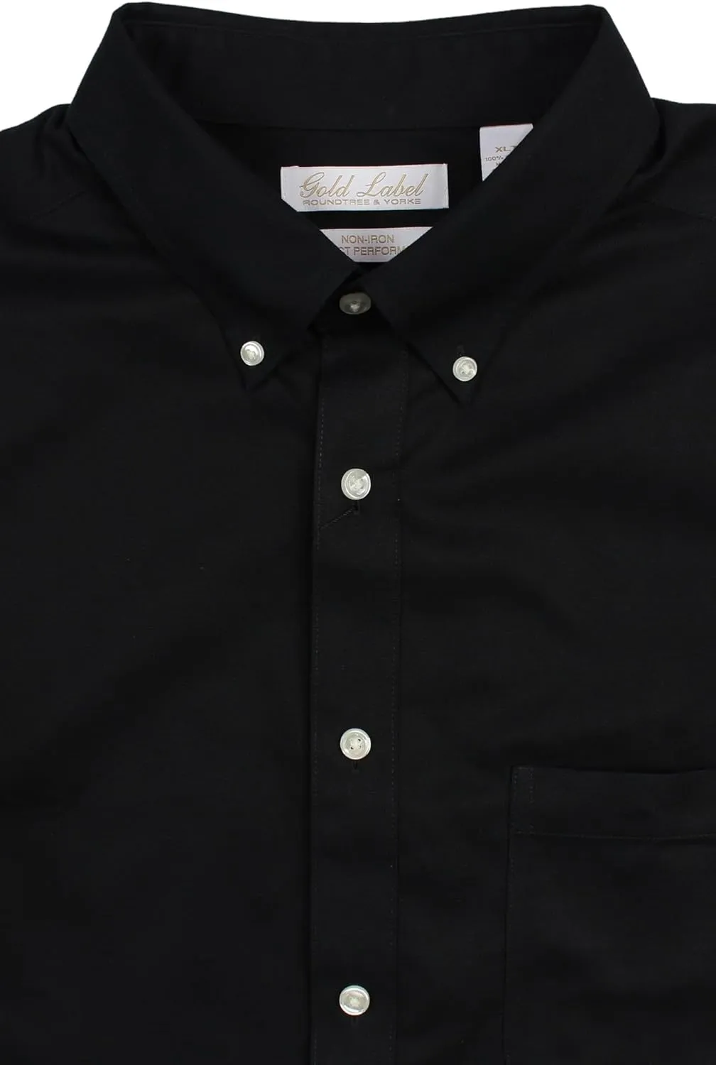 Gold Label Roundtree & Yorke Big and Tall Men's Short Sleeve Pocket Shirt Non-Iron Wrinkle-Resistant