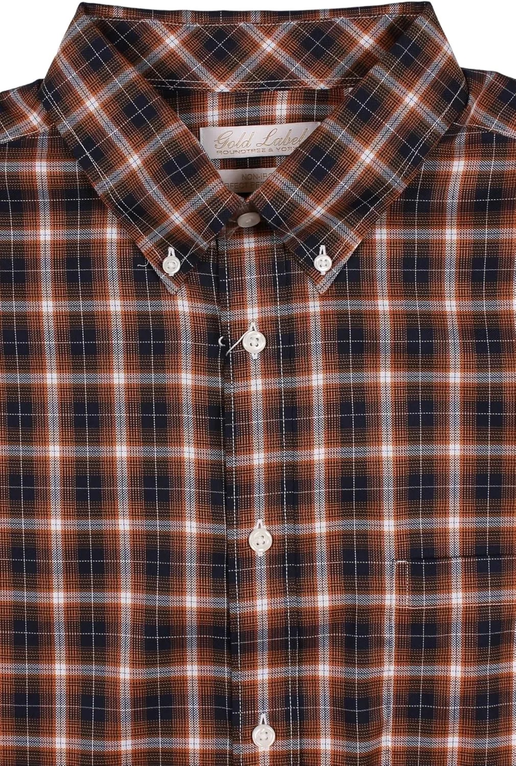 Gold Label Roundtree & Yorke Big Tall Non-Iron Men's Long Sleeve Shirt with Comfort Stretch