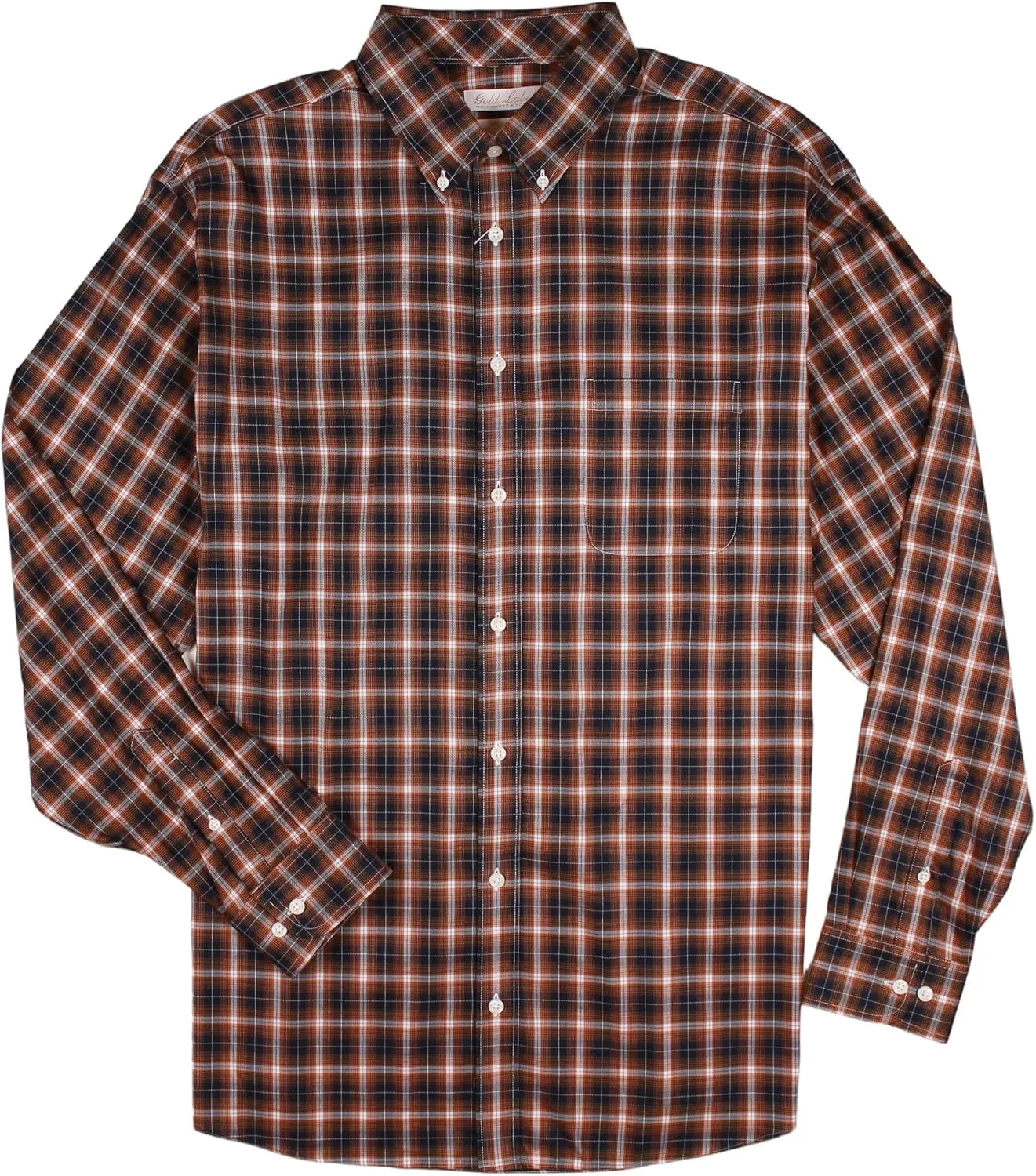 Gold Label Roundtree & Yorke Big Tall Non-Iron Men's Long Sleeve Shirt with Comfort Stretch