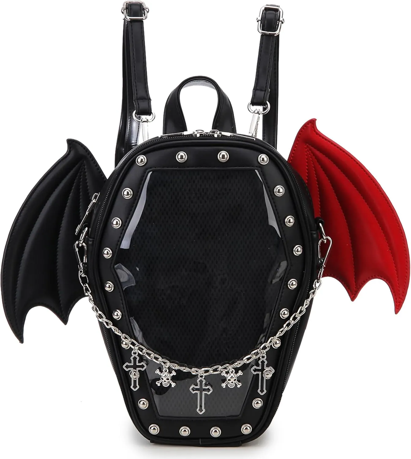 Gothic Coffin Shape Fashion Purses and Handbags for Women Halloween Shoulder Bag Backpack
