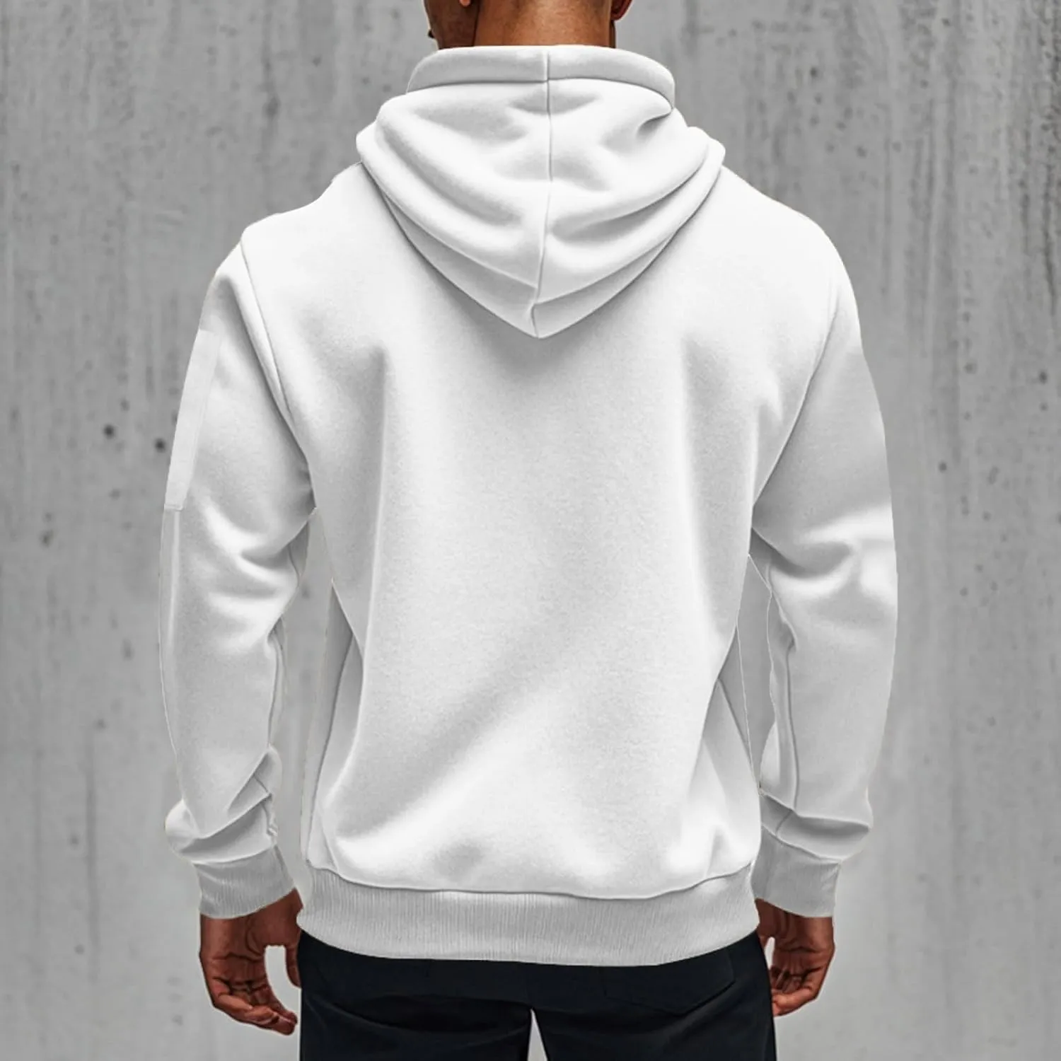 Graphic Men's Zipper Hoodies Winter Workout Plain Drawstring Sweatshirt Comfy Long Sleeve Shirt with Pockets