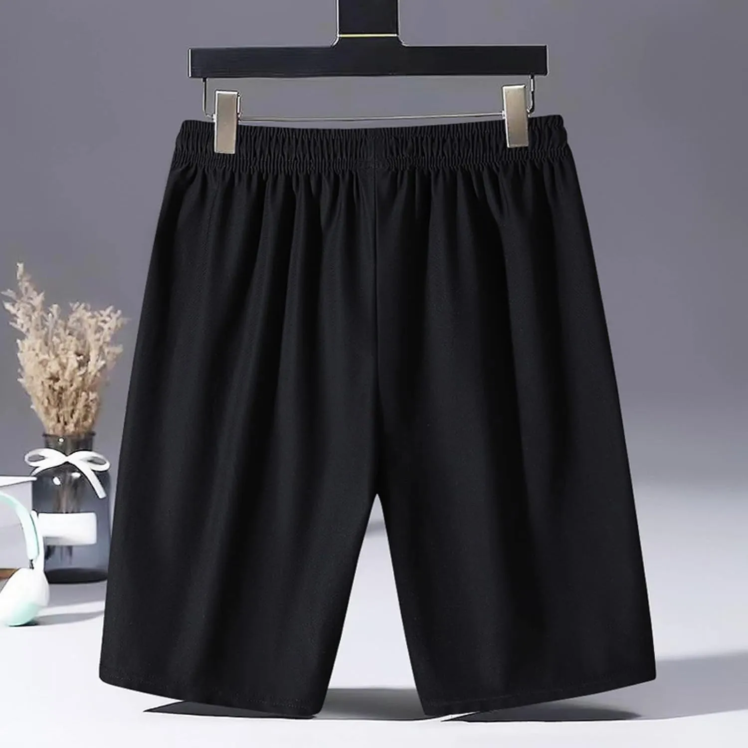 Gym Shorts Men Men's Solid Gym Workout Shorts Running Shorts Quick Dry Fitted Training Shorts with Zipper Pockets