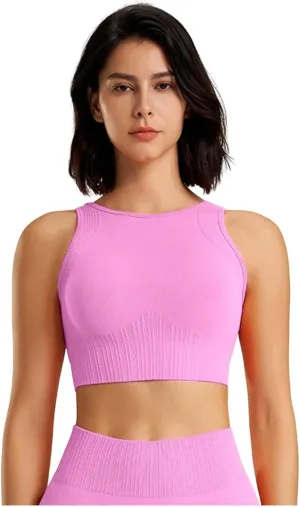 High Support Sports Bras for Women Full Coverage Seamless Yoga Workout Running Athletic Bralettes Quick Dry Active Bras