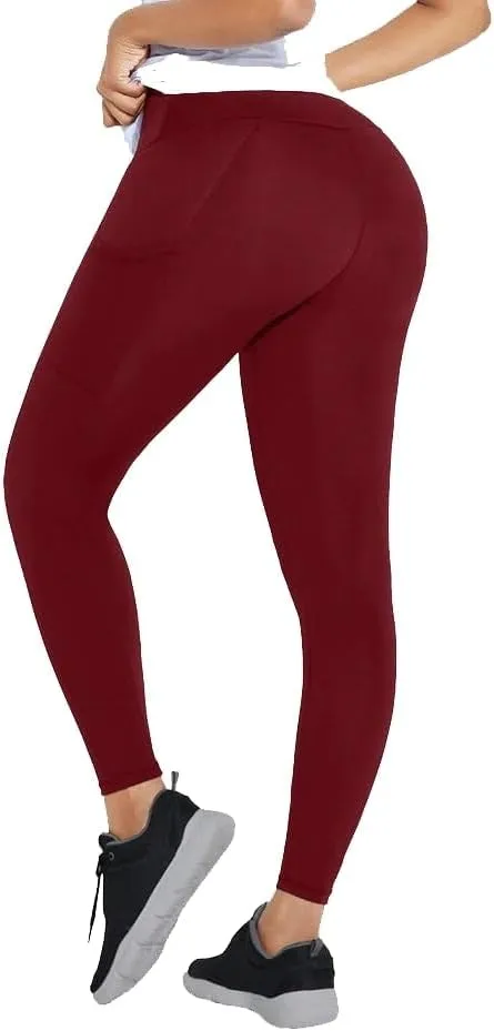 High Waist 3 Hooks Pockets Basic Shape Leggings