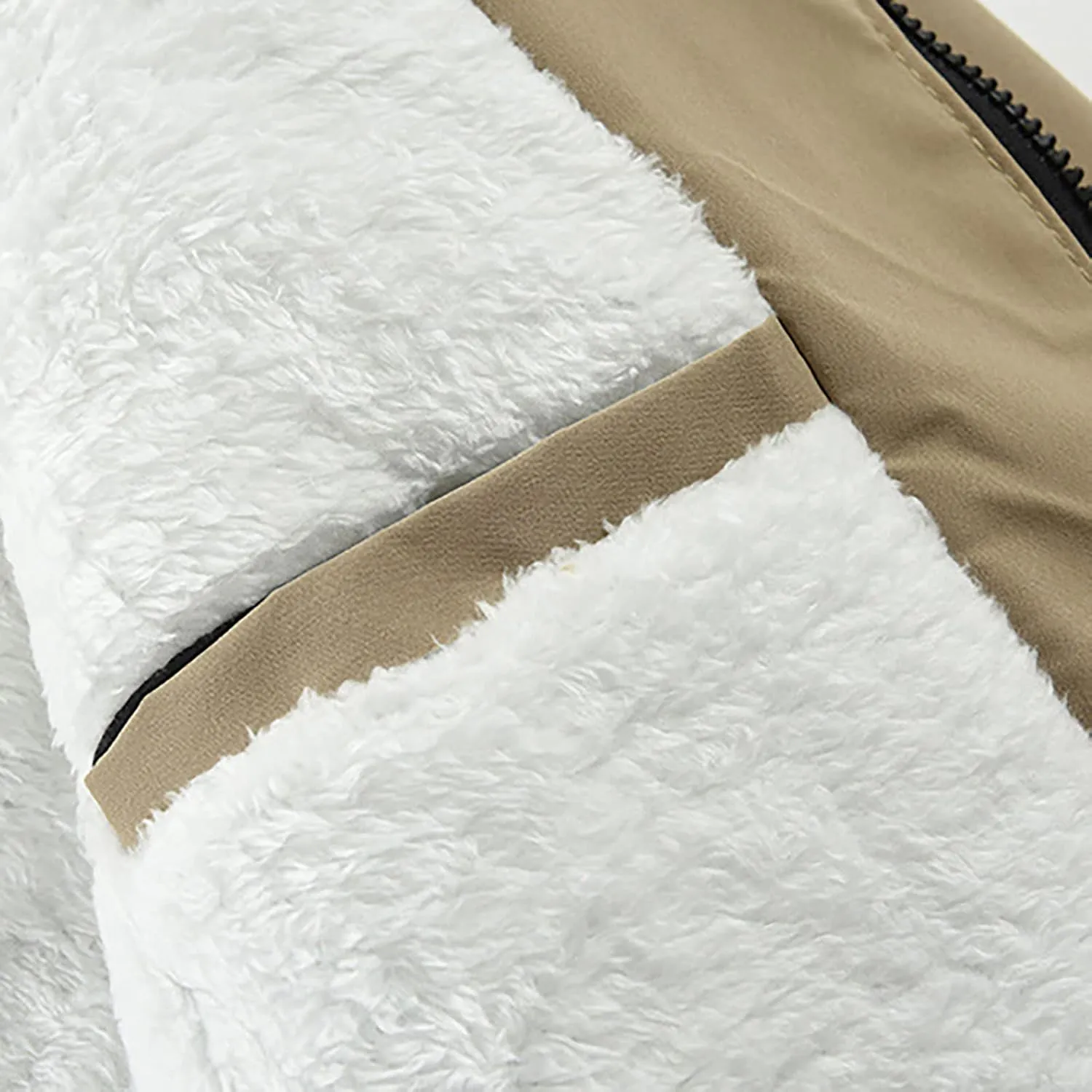 Hoodies For Men Fleece Pullover Autumn Winter Zipper Warm Down Jacket Hooded Plush Solid Color Cotton Coat