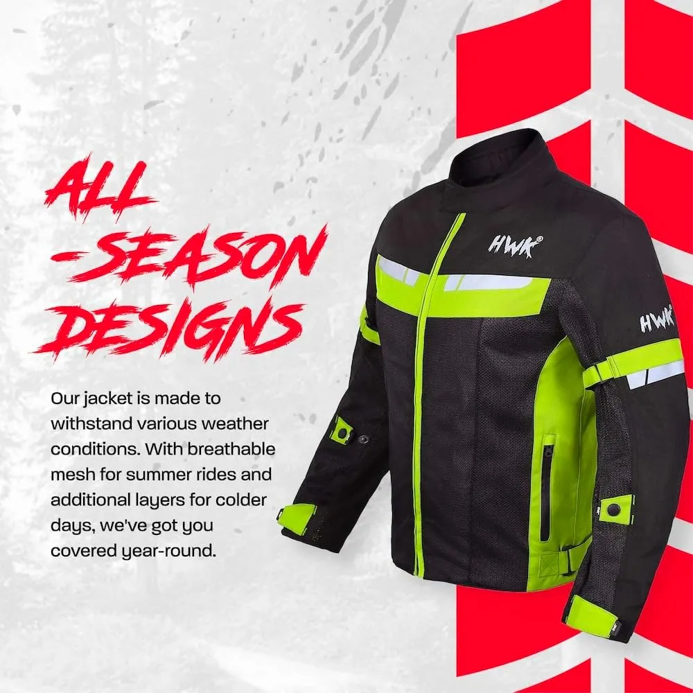 HWK Mesh Motorcycle Jacket Riding Air Motorbike Jacket Biker CE Armored Breathable