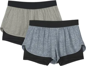 icyzone Running Yoga Shorts for Women - Activewear Workout Exercise Athletic Jogging Shorts 2-in-1