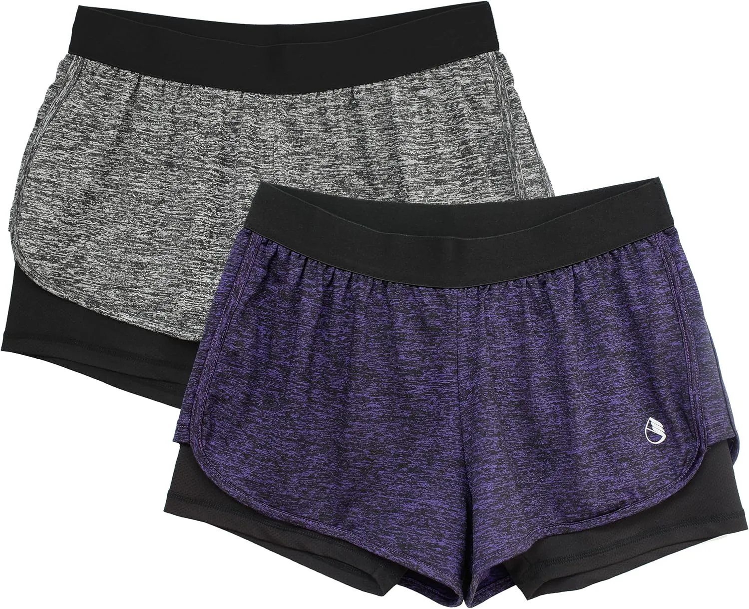 icyzone Running Yoga Shorts for Women - Activewear Workout Exercise Athletic Jogging Shorts 2-in-1