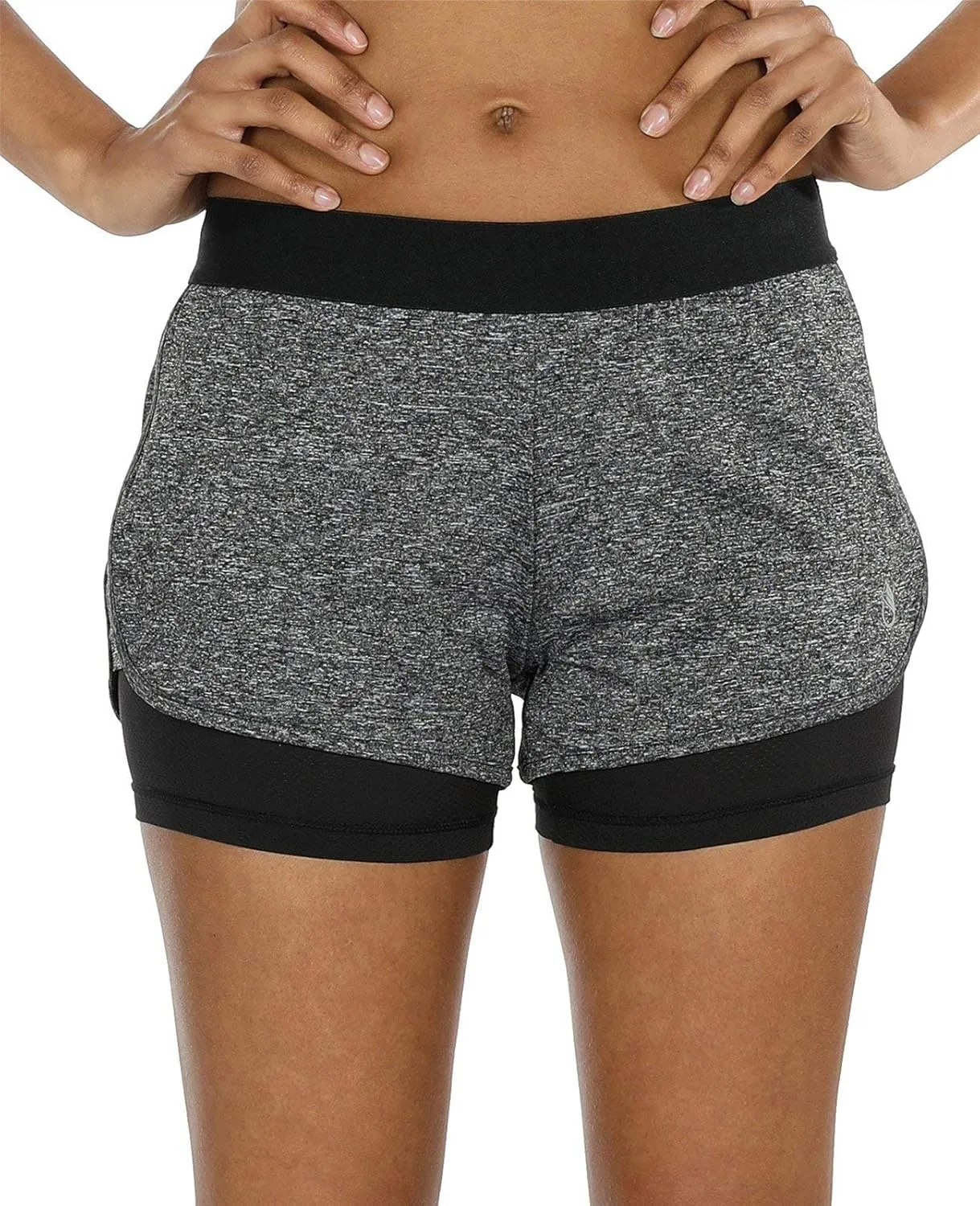 icyzone Running Yoga Shorts for Women - Activewear Workout Exercise Athletic Jogging Shorts 2-in-1
