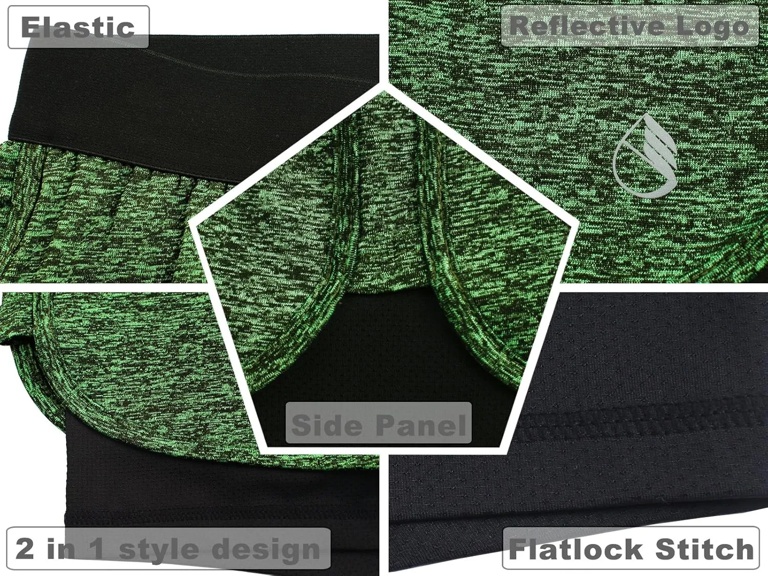 icyzone Running Yoga Shorts for Women - Activewear Workout Exercise Athletic Jogging Shorts 2-in-1