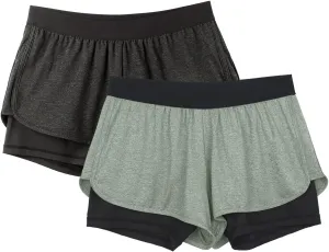 icyzone Running Yoga Shorts for Women - Activewear Workout Exercise Athletic Jogging Shorts 2-in-1