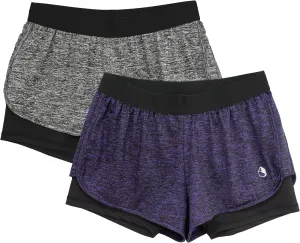 icyzone Running Yoga Shorts for Women - Activewear Workout Exercise Athletic Jogging Shorts 2-in-1