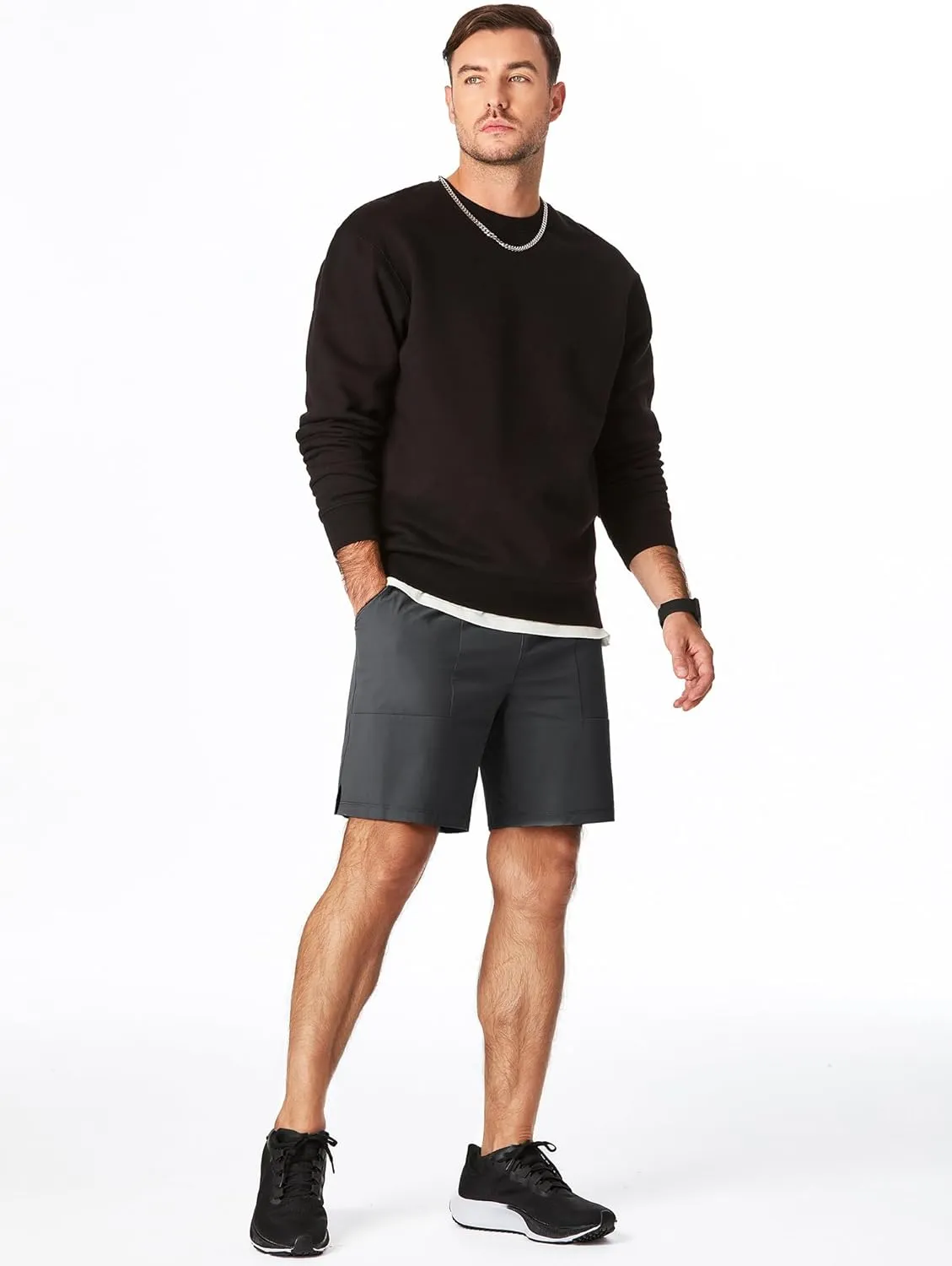 JMIERR Men's Shorts Running Athletic Shorts Waterproof Quick Dry 7" Gym Workout Breathable Shorts