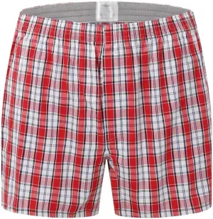JSEIAJB Men Underwear Red Boxers Plaid Loose Shorts Men Panties Cotton The Large Pants Plus Size Classic Basics