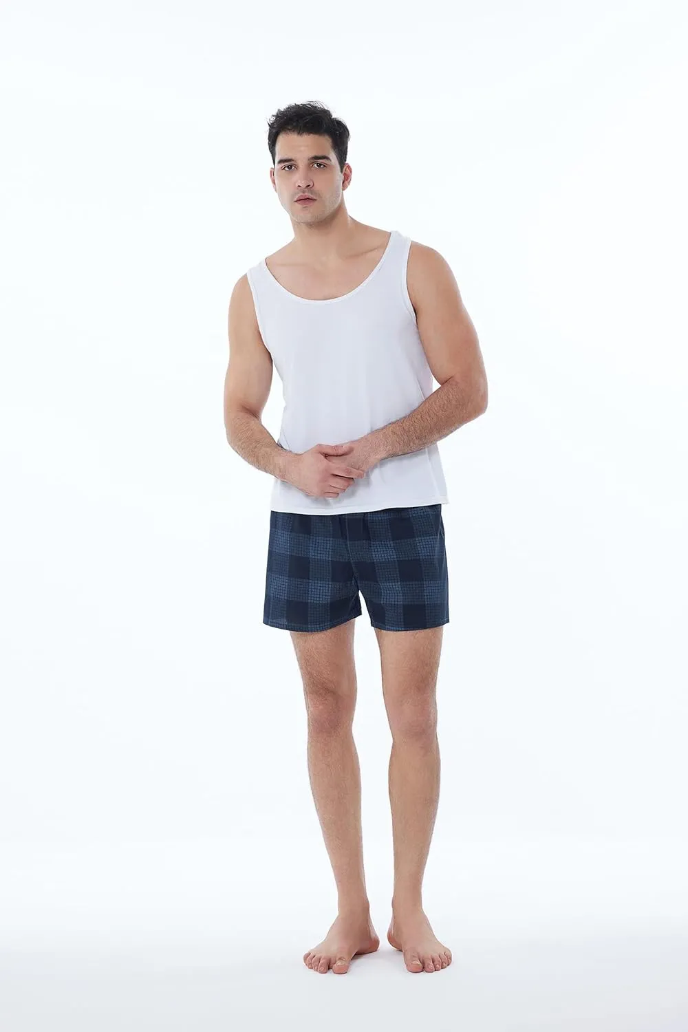JupiterSecret Mens 100% Cotton Pattern Boxers Shorts Printed Woven Underwear Button Fly 3 Pack