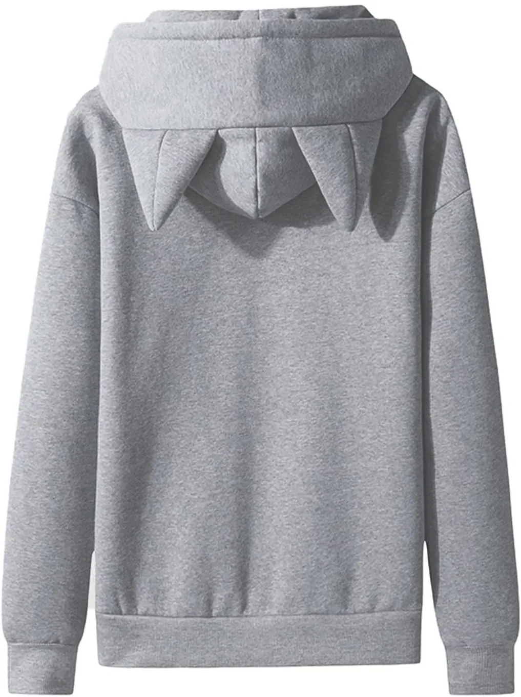 Kawaii Hooded Sweatshirts Cute Cat Ears Hoodies for Men Casual Plain Pullover Drawstring Pocketed Coat Jacket