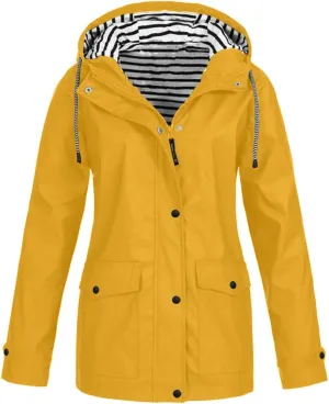 Kuluzego Hooded Waterproof Plain Workout Yoga Hood for Women Fall Winter Plus Size Jackets Hood Outfits Rain Coat Women 2025