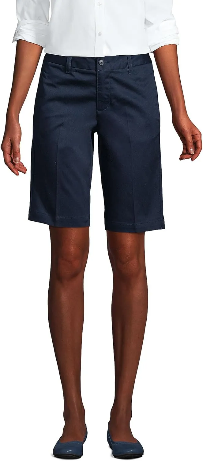 Lands' End School Uniform Young Women's Plain Front Blend Chino Shorts