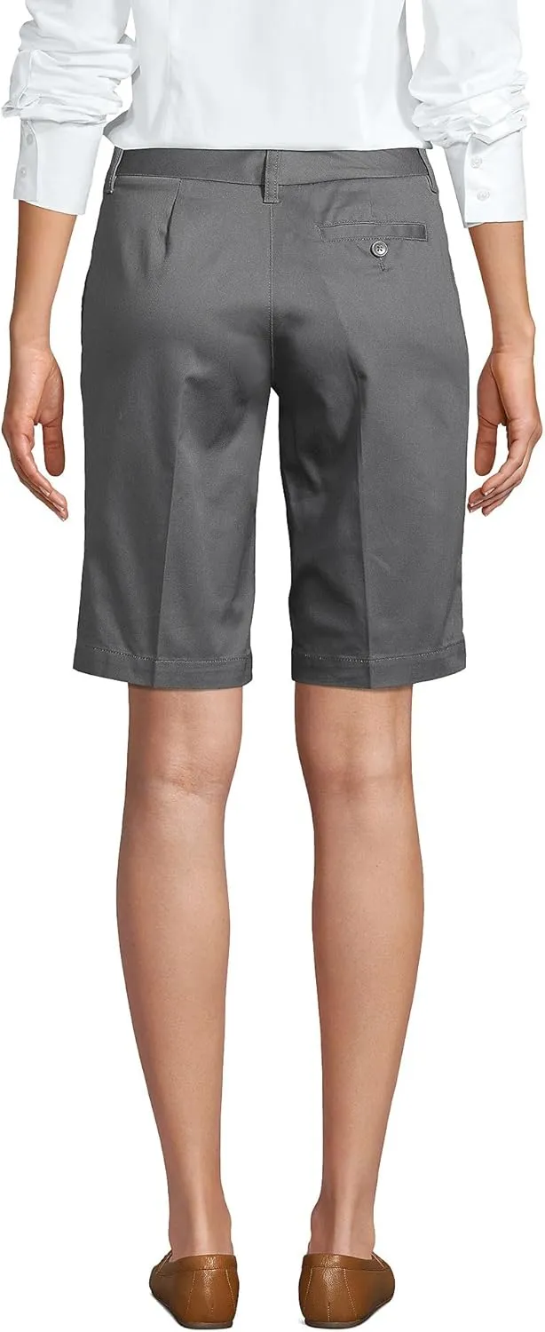Lands' End School Uniform Young Women's Plain Front Blend Chino Shorts