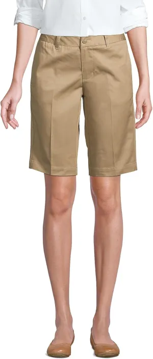 Lands' End School Uniform Young Women's Plain Front Blend Chino Shorts