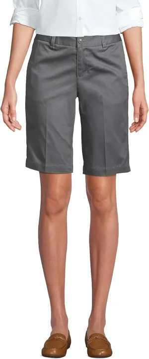 Lands' End School Uniform Young Women's Plain Front Blend Chino Shorts