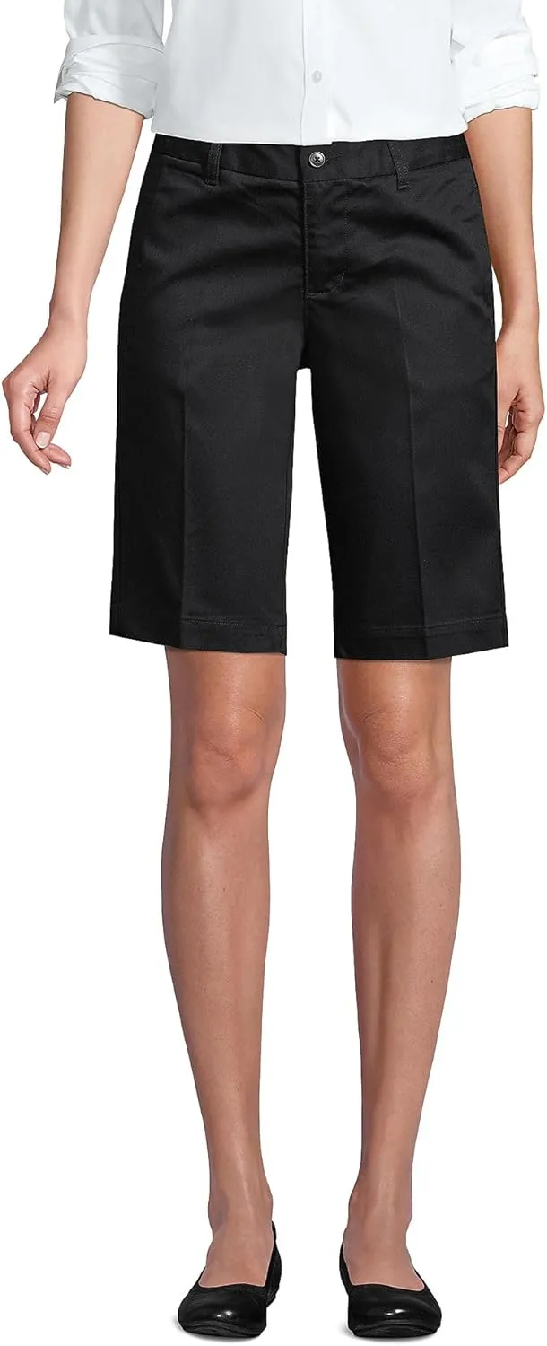Lands' End School Uniform Young Women's Plain Front Blend Chino Shorts