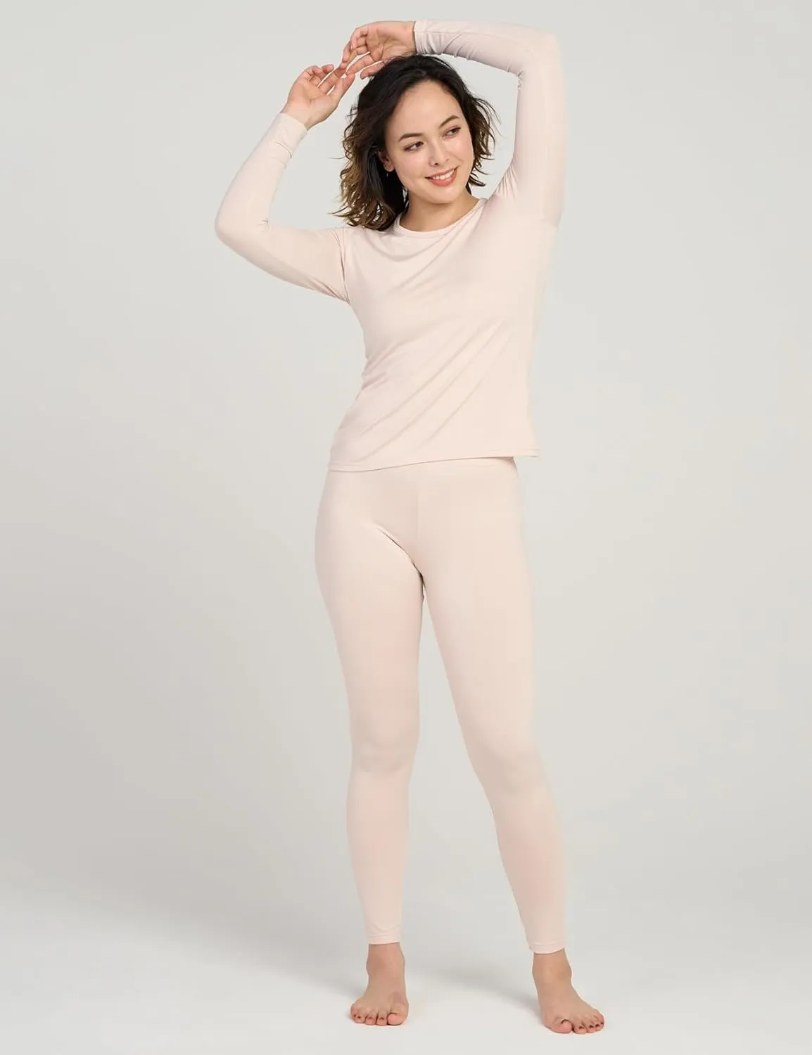 LAPASA Women's Thermal Underwear Set Fleece Lined Long Johns Top & Bottom Soft Base Layer Light/Mid/Heavy Weight L17/ L41/L44