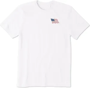 Life is Good Men's Crusher Tee, Short Sleeve Cotton Graphic T-Shirts, Clean Waving Flag