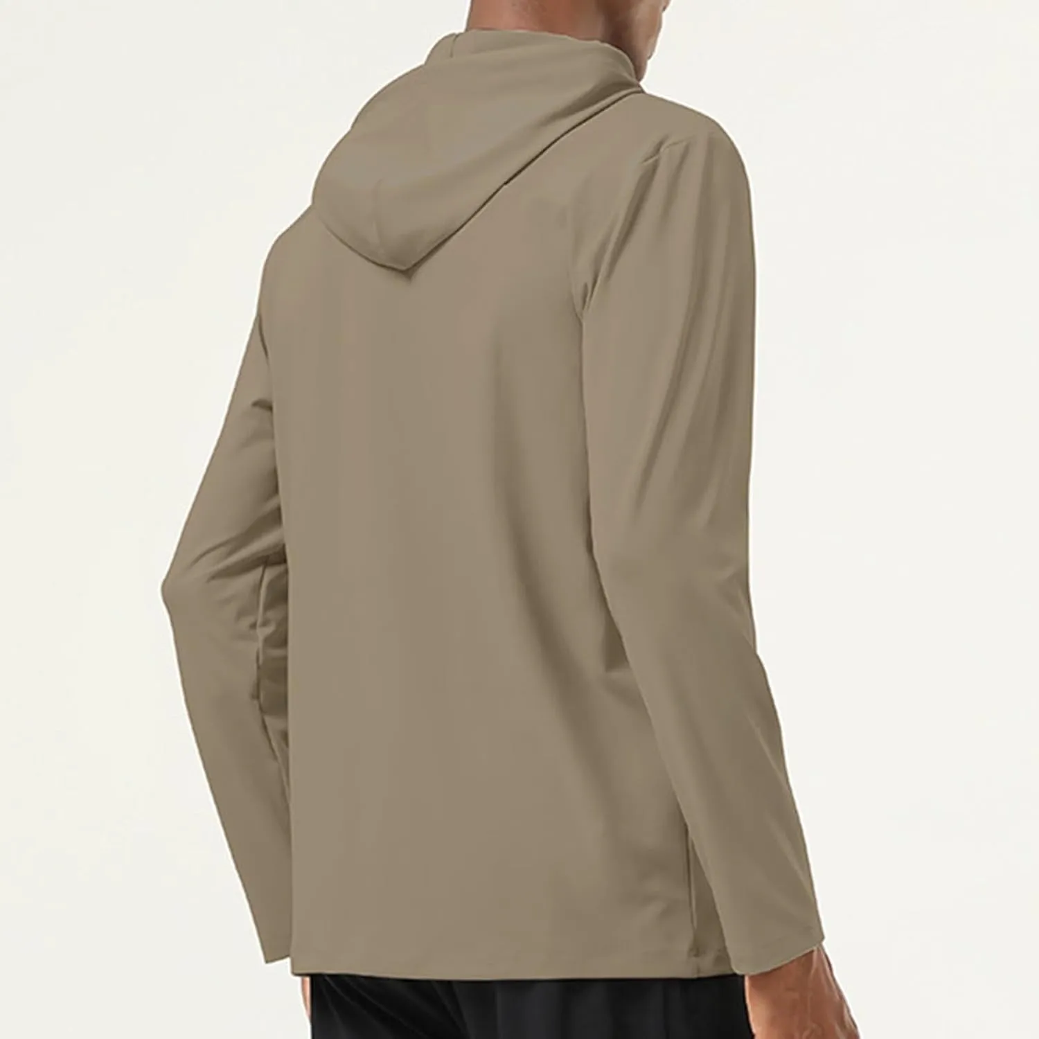 Long Sleeve Active Hoodie Lightweight Workout Upf 50  UV Sun Protection Hooded Fishing Sports Running Shirts for Men