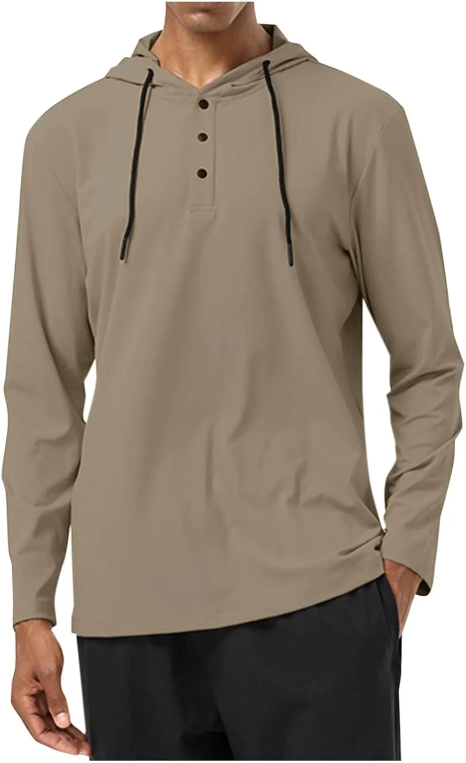 Long Sleeve Active Hoodie Lightweight Workout Upf 50  UV Sun Protection Hooded Fishing Sports Running Shirts for Men
