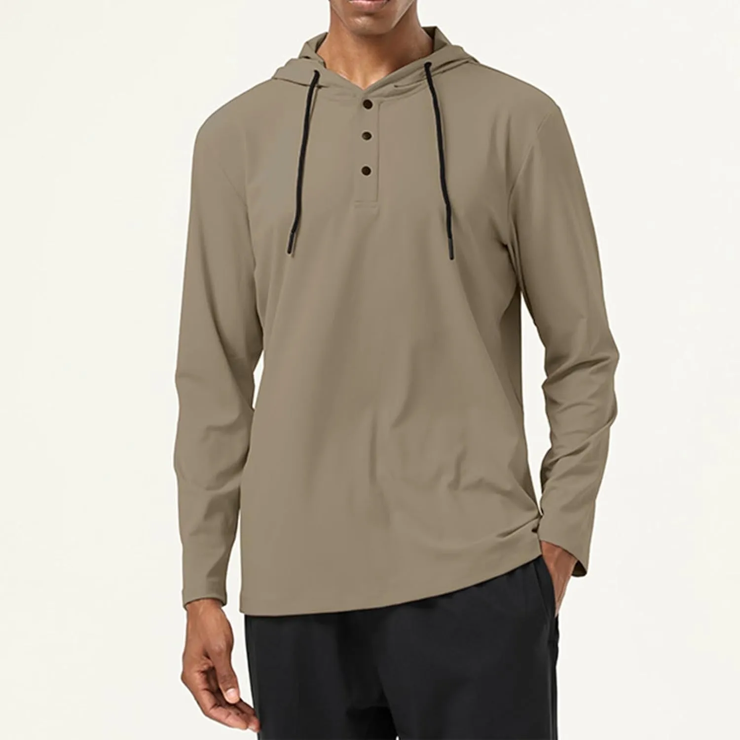Long Sleeve Active Hoodie Lightweight Workout Upf 50  UV Sun Protection Hooded Fishing Sports Running Shirts for Men