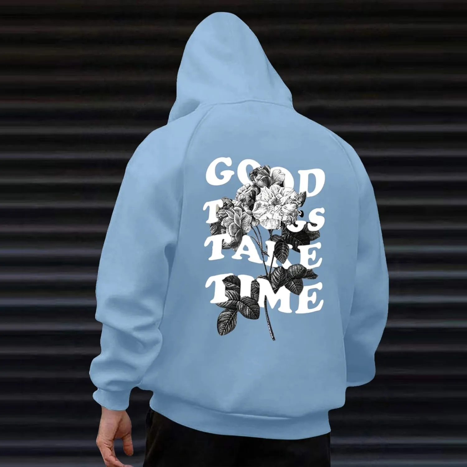 Love Like Jesus Hoodies for Men Letter Graphic Christian Faith Hoodies with Pocket Long Sleeve Drawstring Hooded Sweatshirts